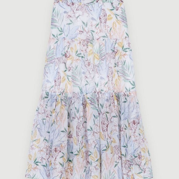 Maje printed voile crinkle-effect floral skirt - Picture 5 of 8